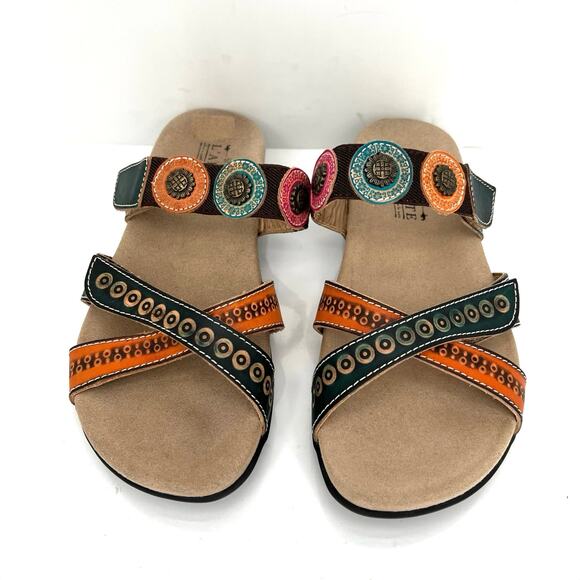 L'Artiste by Spring Step Glendora women’s leather slide sandals shoes. - Picture 2 of 9